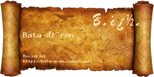 Bata Áron névjegykártya