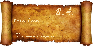 Bata Áron névjegykártya